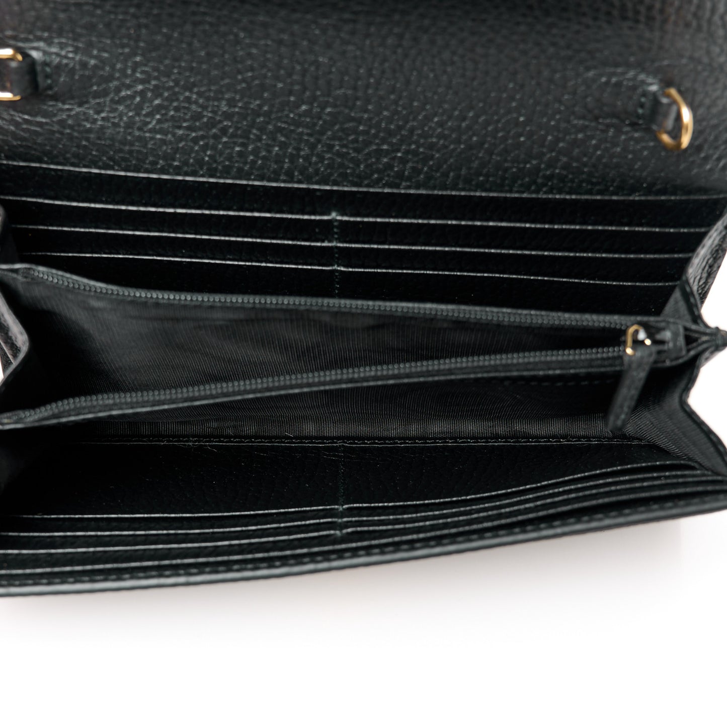 Dollar Calfskin GG Supreme Monogram Petite GG Marmont Wallet Chain Bag Black Beige Ebony