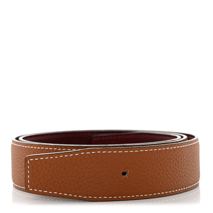 Hermes Togo Swift 32mm Belt Strap 80 Gold Rouge H 1 of 8