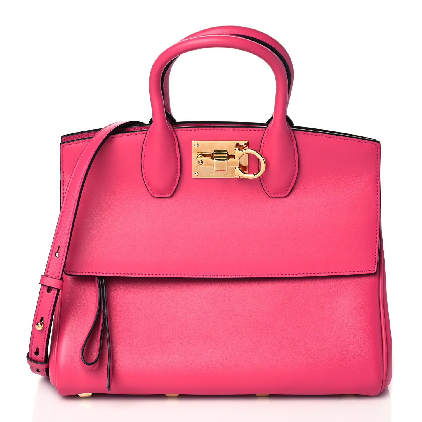 Calfskin Medium Studio Bag Hot Pink