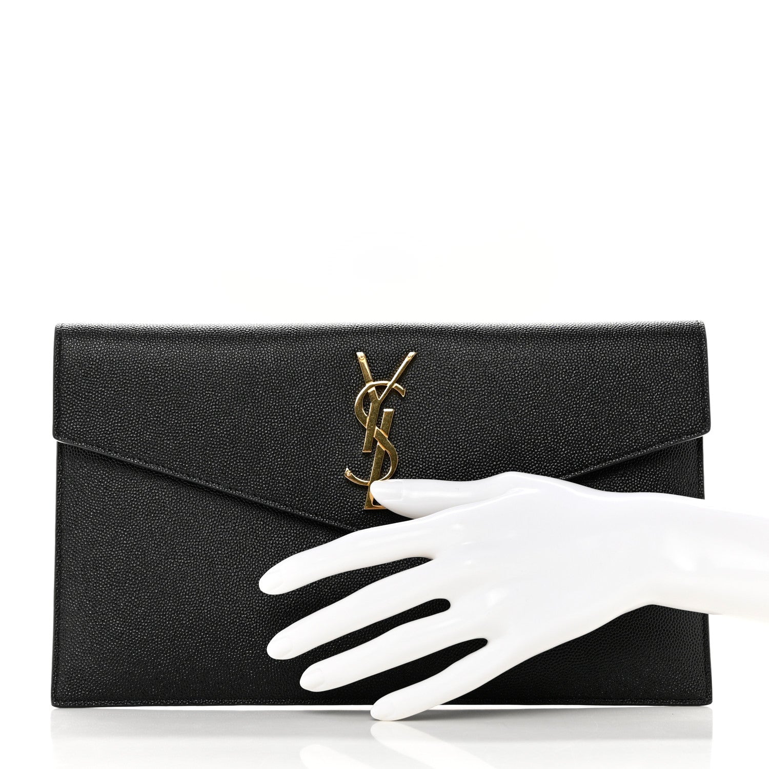 Saint Laurent Grain De Poudre Uptown Pouch Black 2 of 8