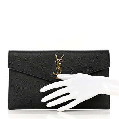 Saint Laurent Grain De Poudre Uptown Pouch Black 2 of 8