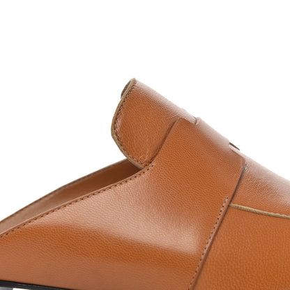 Hermes Goatskin Womens Catena Mules 37 Beige Dore 10 of 14