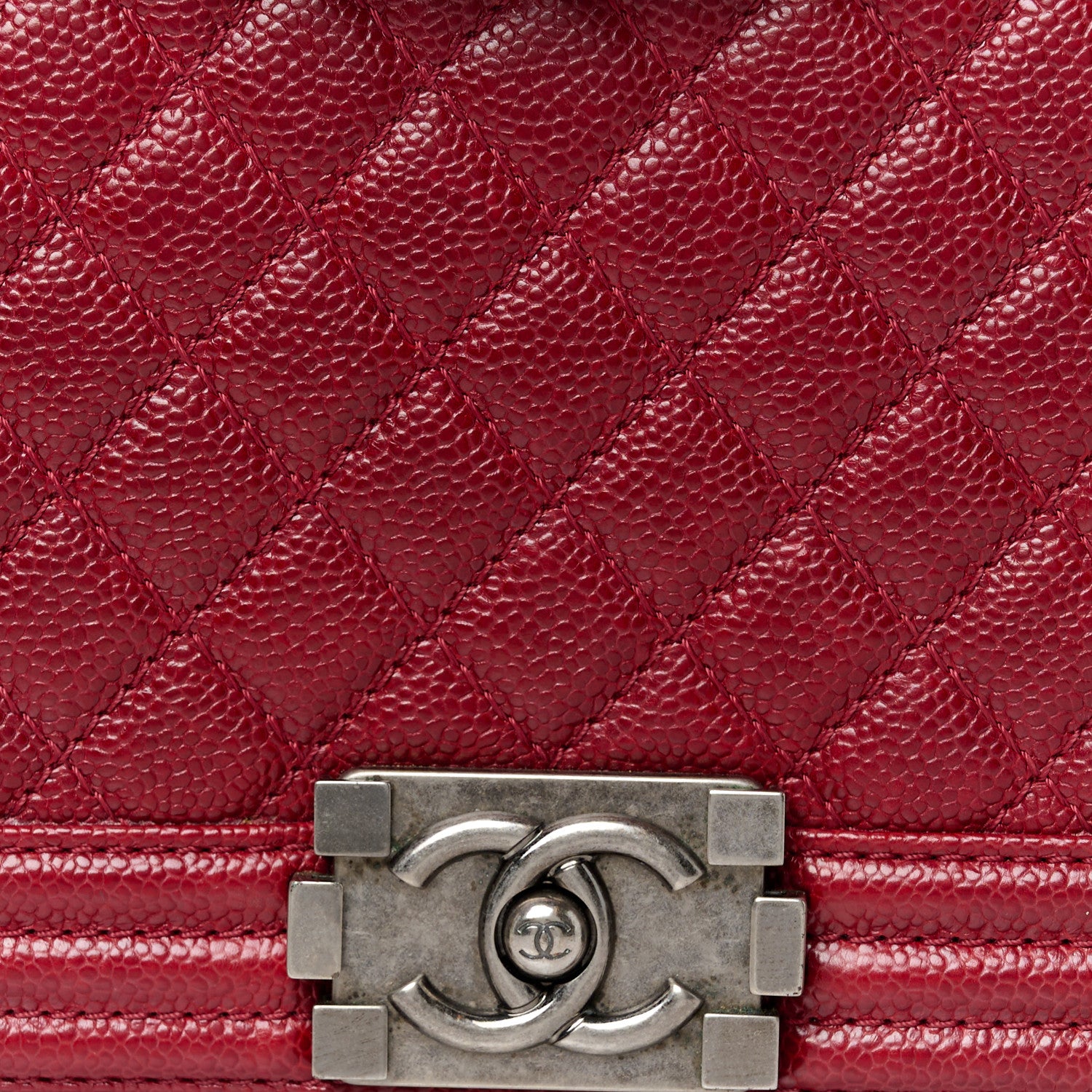 Chanel Caviar Quilted New Medium Boy Flap Dark Red 8 of 10