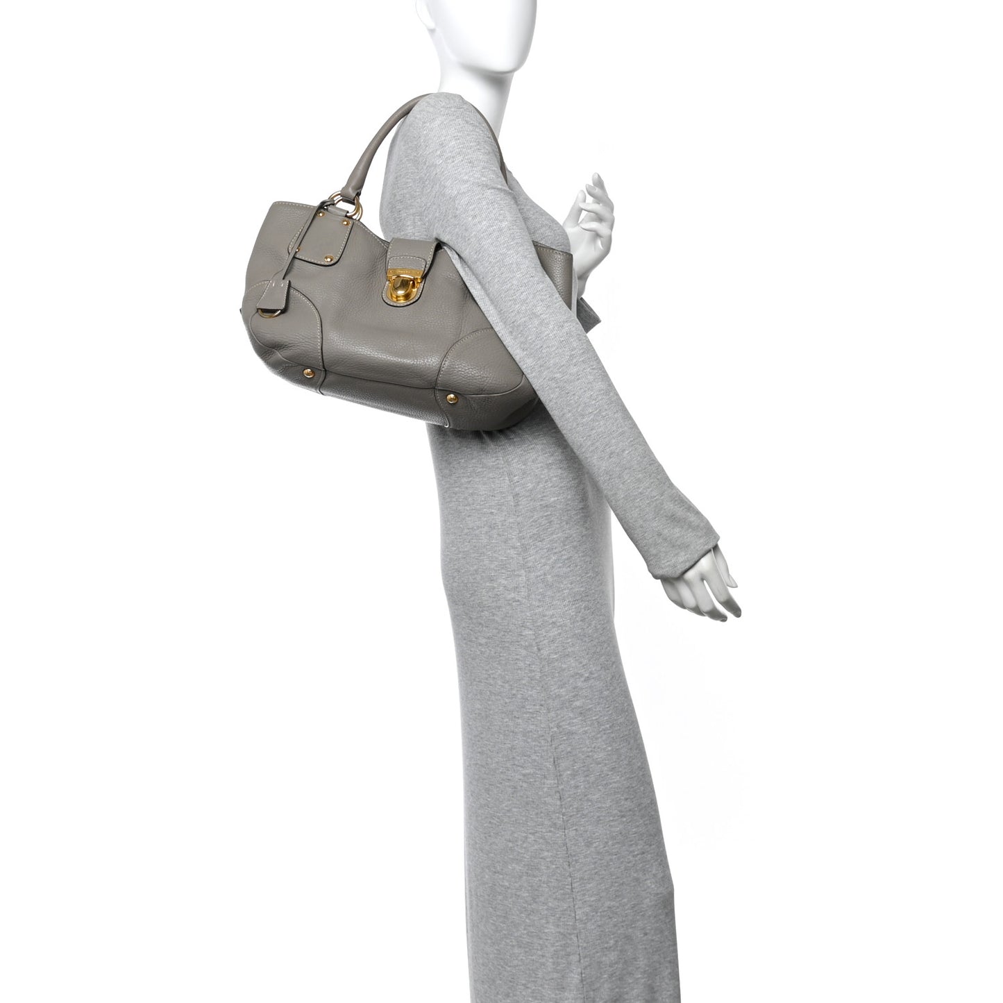 Vitello Daino Pushlock Tote Argilla