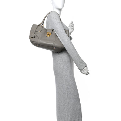 Prada Vitello Daino Pushlock Tote Argilla 2 of 11