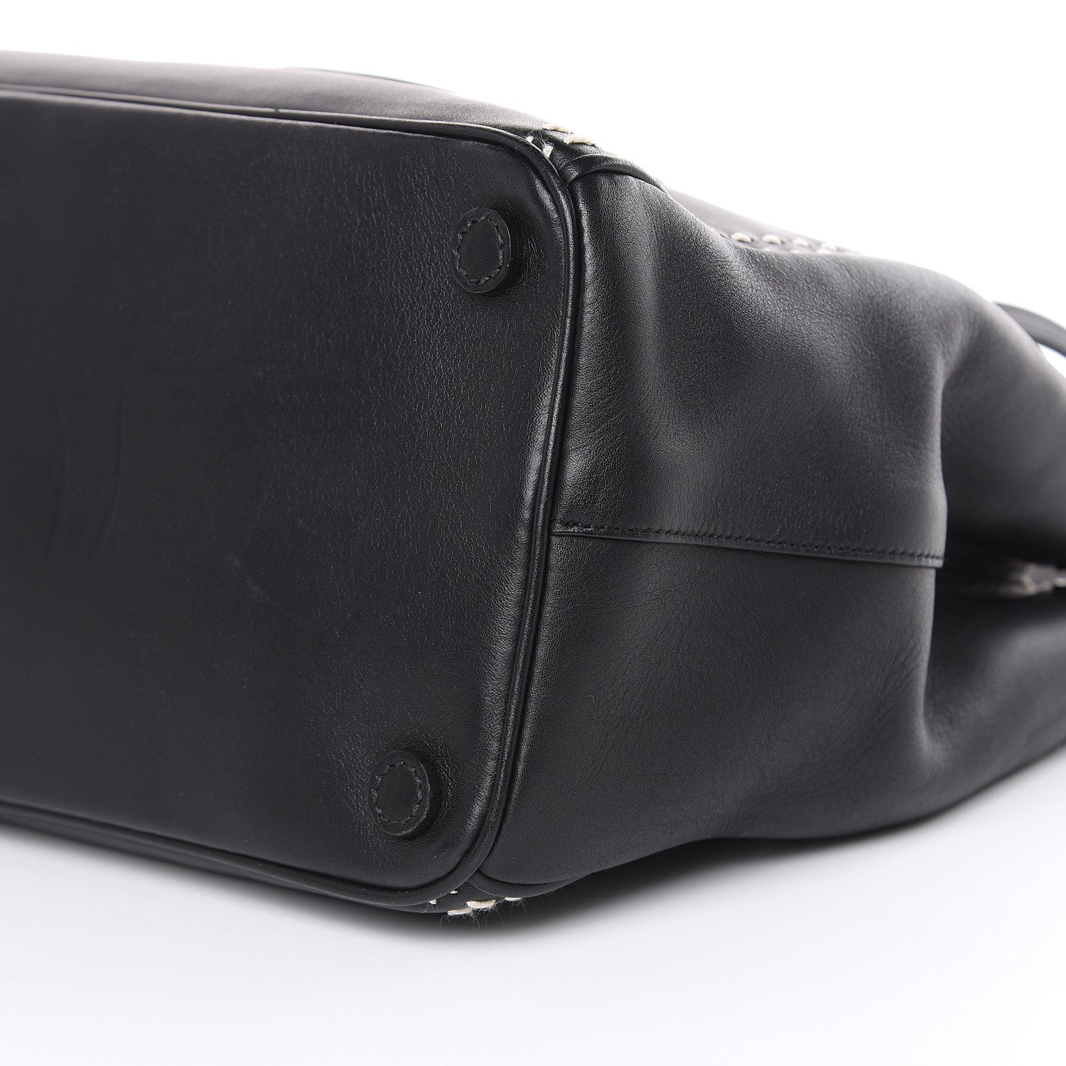 Prada City Calf Hand Stitched Medium Galleria Double Zip Tote Black 9 of 19
