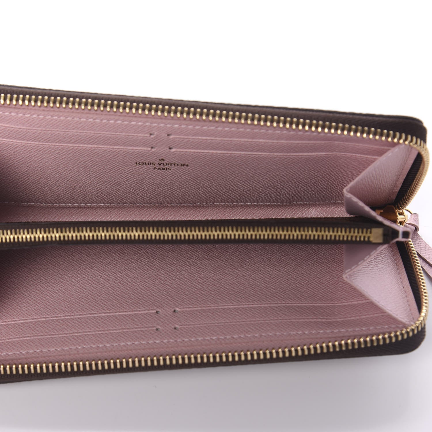 Louis Vuitton Damier Ebene Clemence Wallet Rose Ballerine 5 of 6
