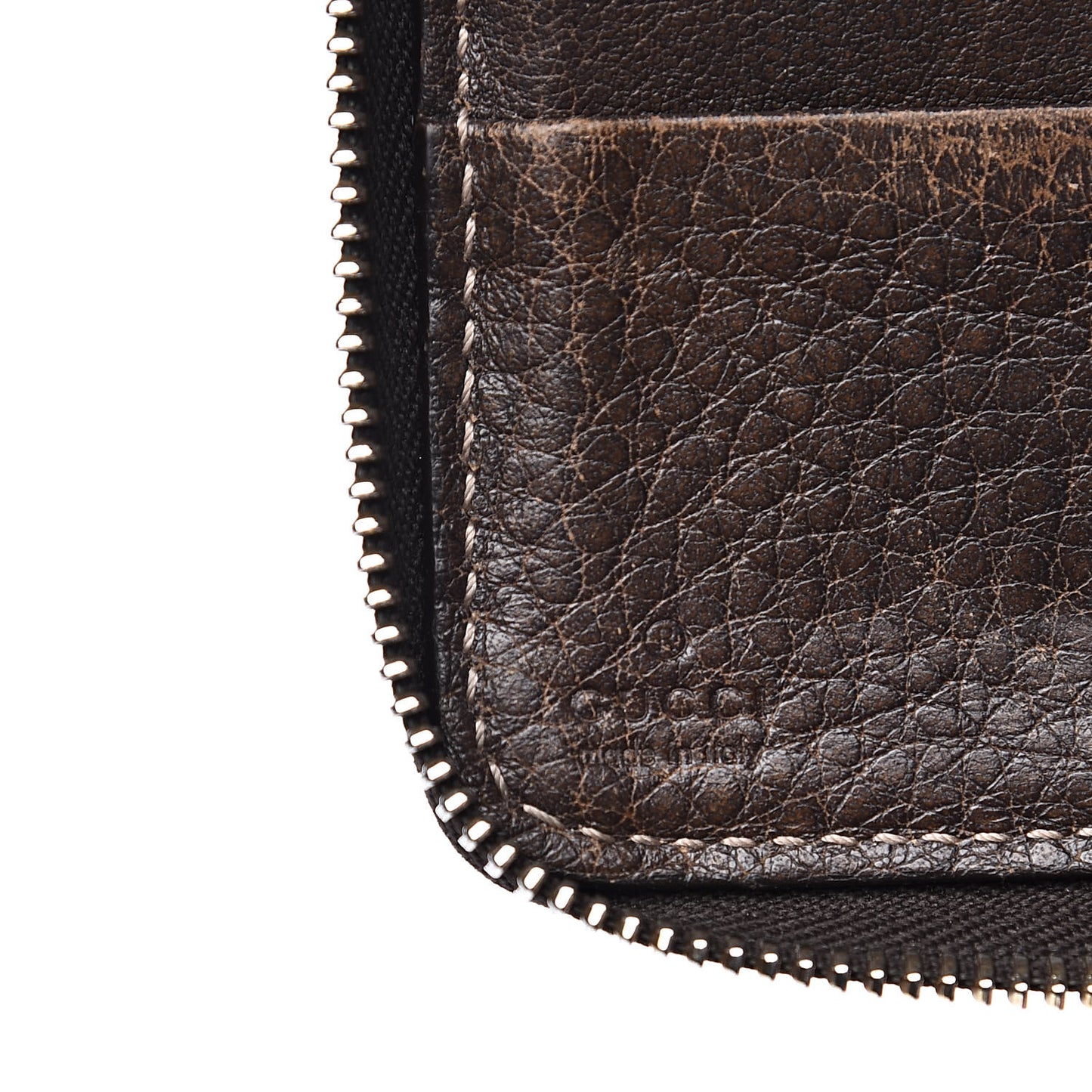 Guccissima Bamboo Tassel Zip Around Wallet Brown