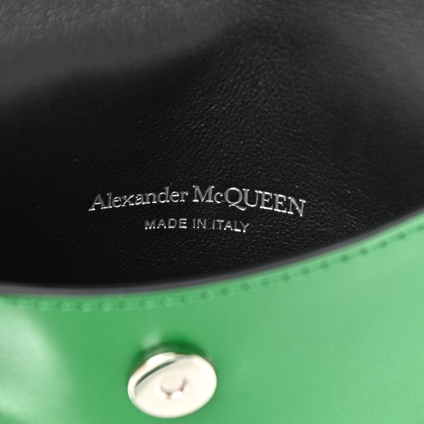 Calfskin The Curve Micro Crossbody Pouch Bag Forest Green