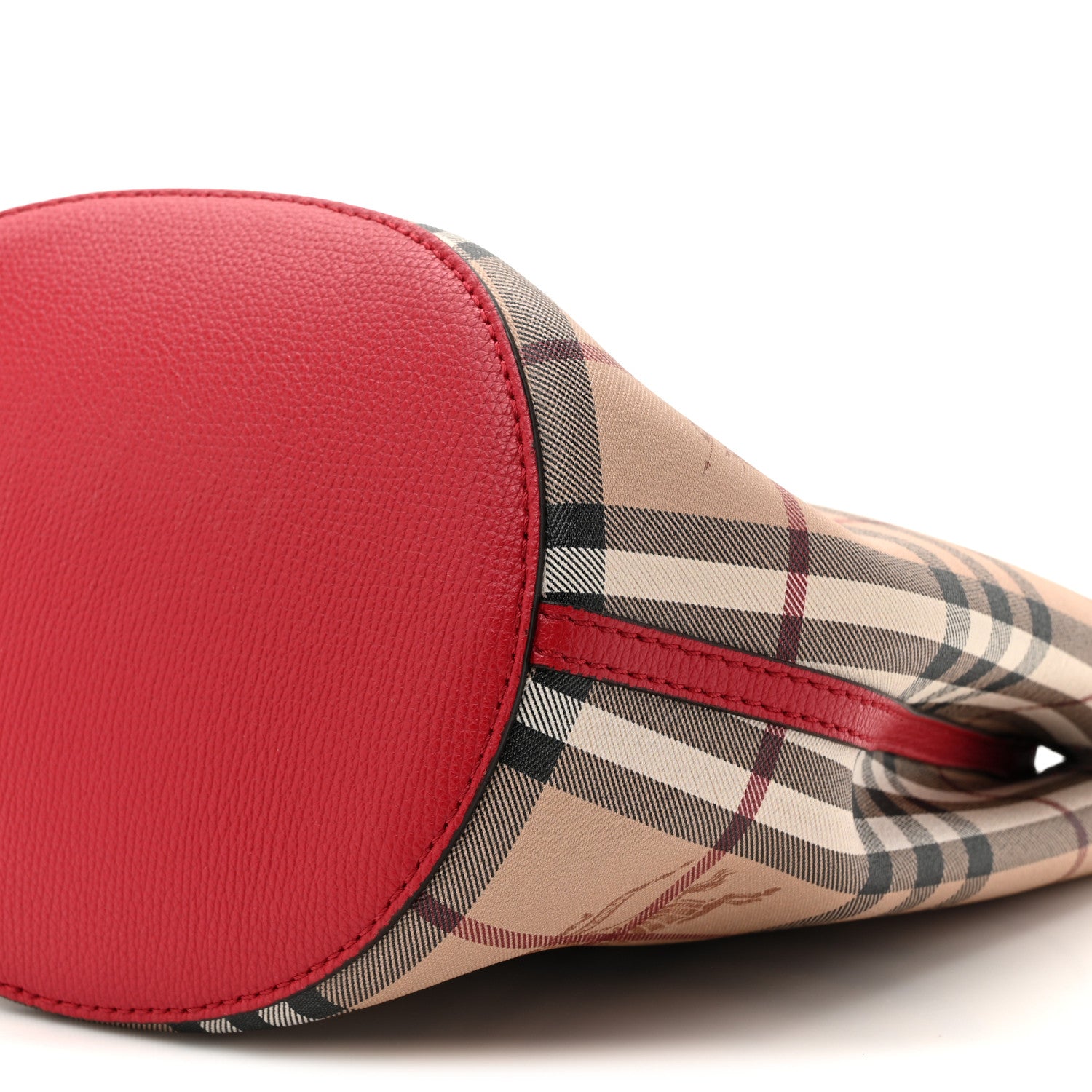 Burberry Haymarket Check Colours Small Lorne Bucket Crossbody Poppy Red 9 of 10