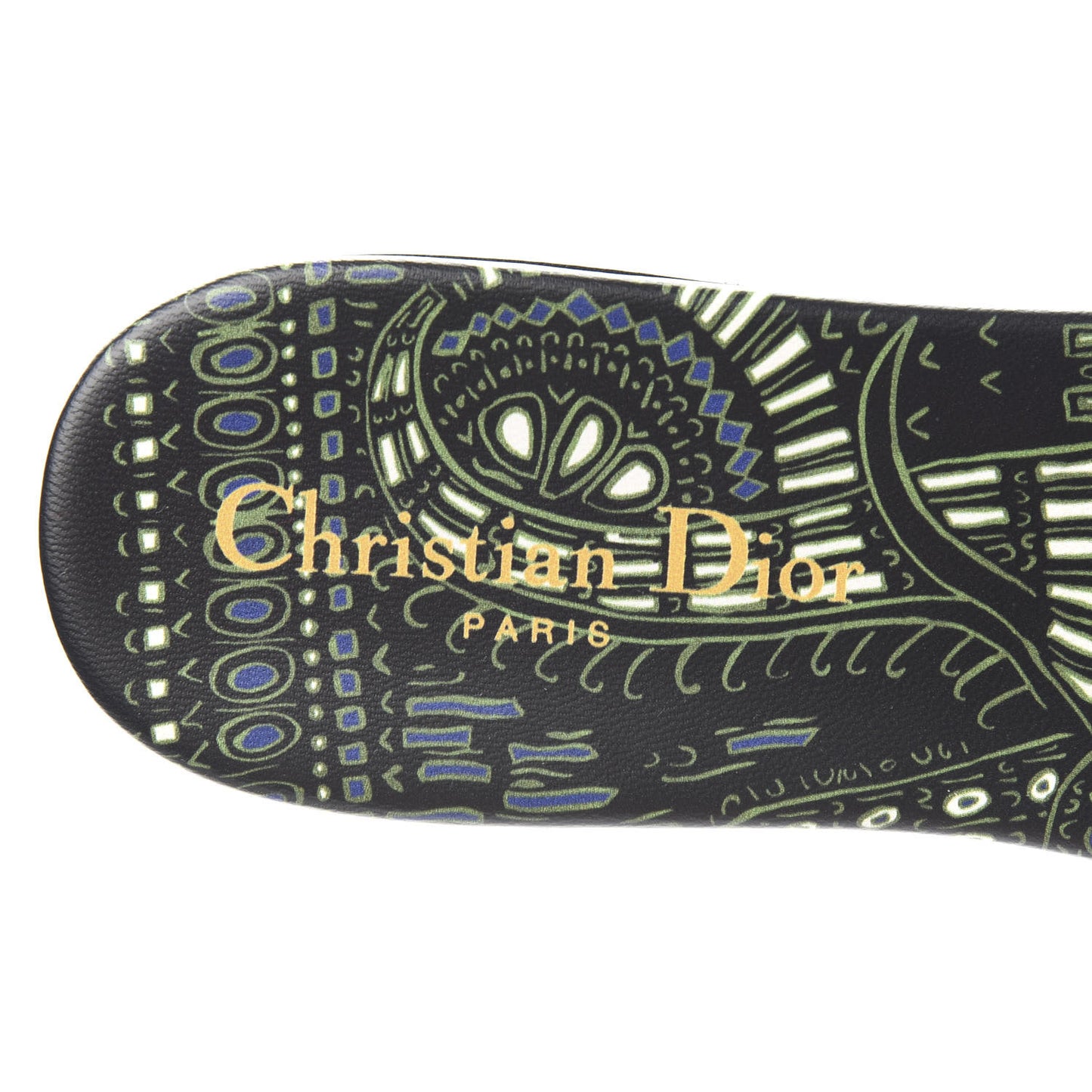 Canvas Embroidered Animals Dway Mules Slide Sandals 39 Green
