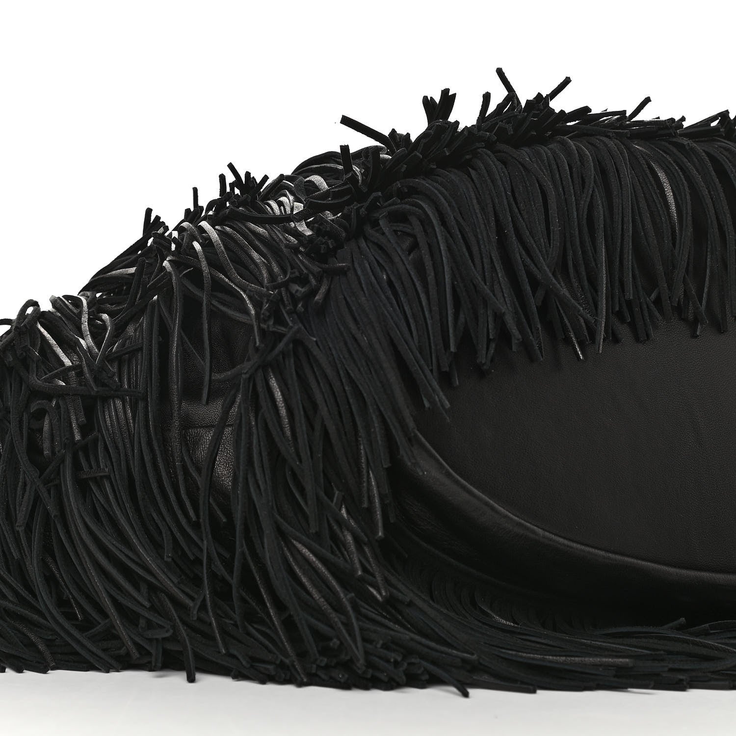 Saint Laurent Calfskin Panier Fringe Tote Black 9 of 11