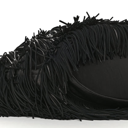 Saint Laurent Calfskin Panier Fringe Tote Black 9 of 11