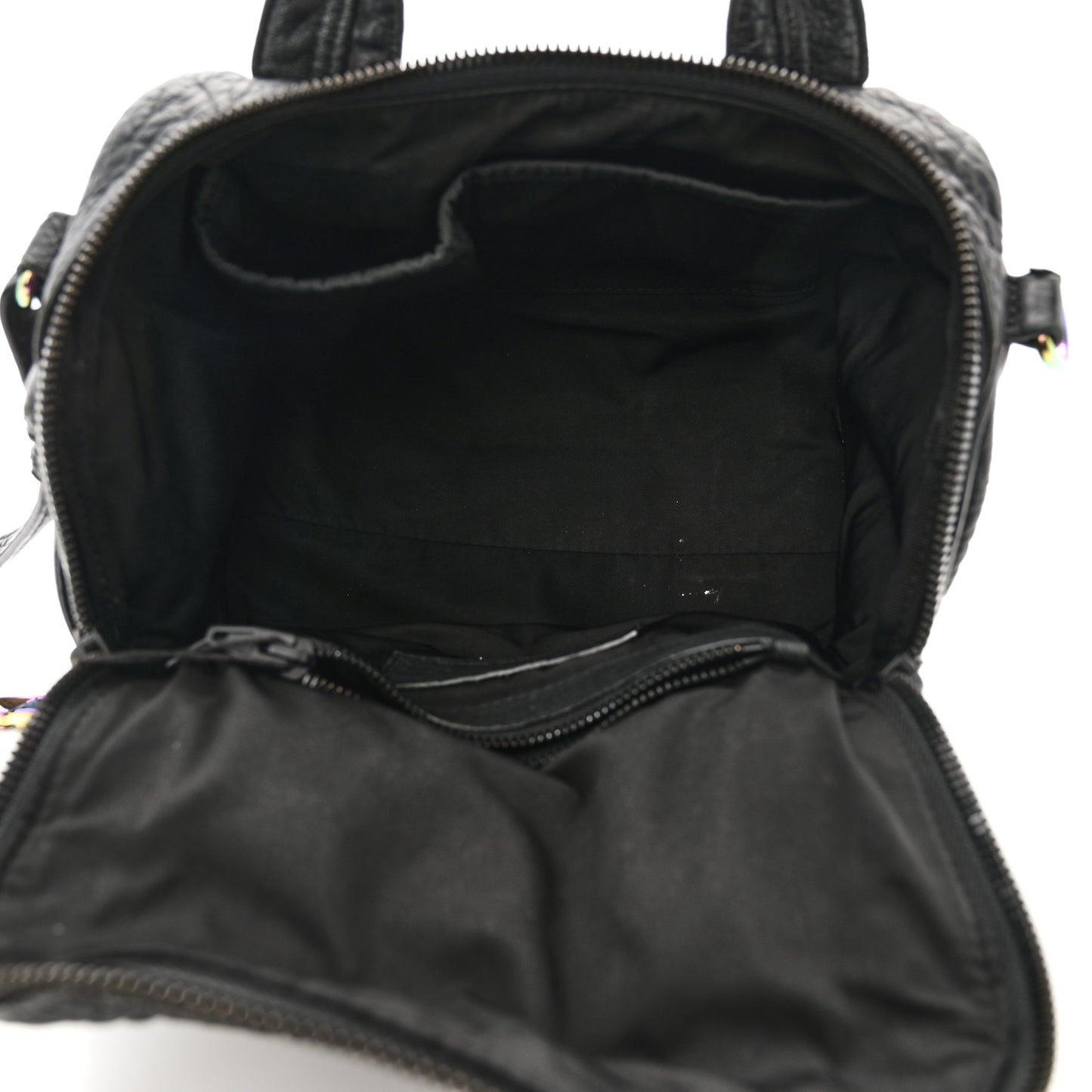 Pebbled Lambskin Rocco Matte Black Iridescent Hardware