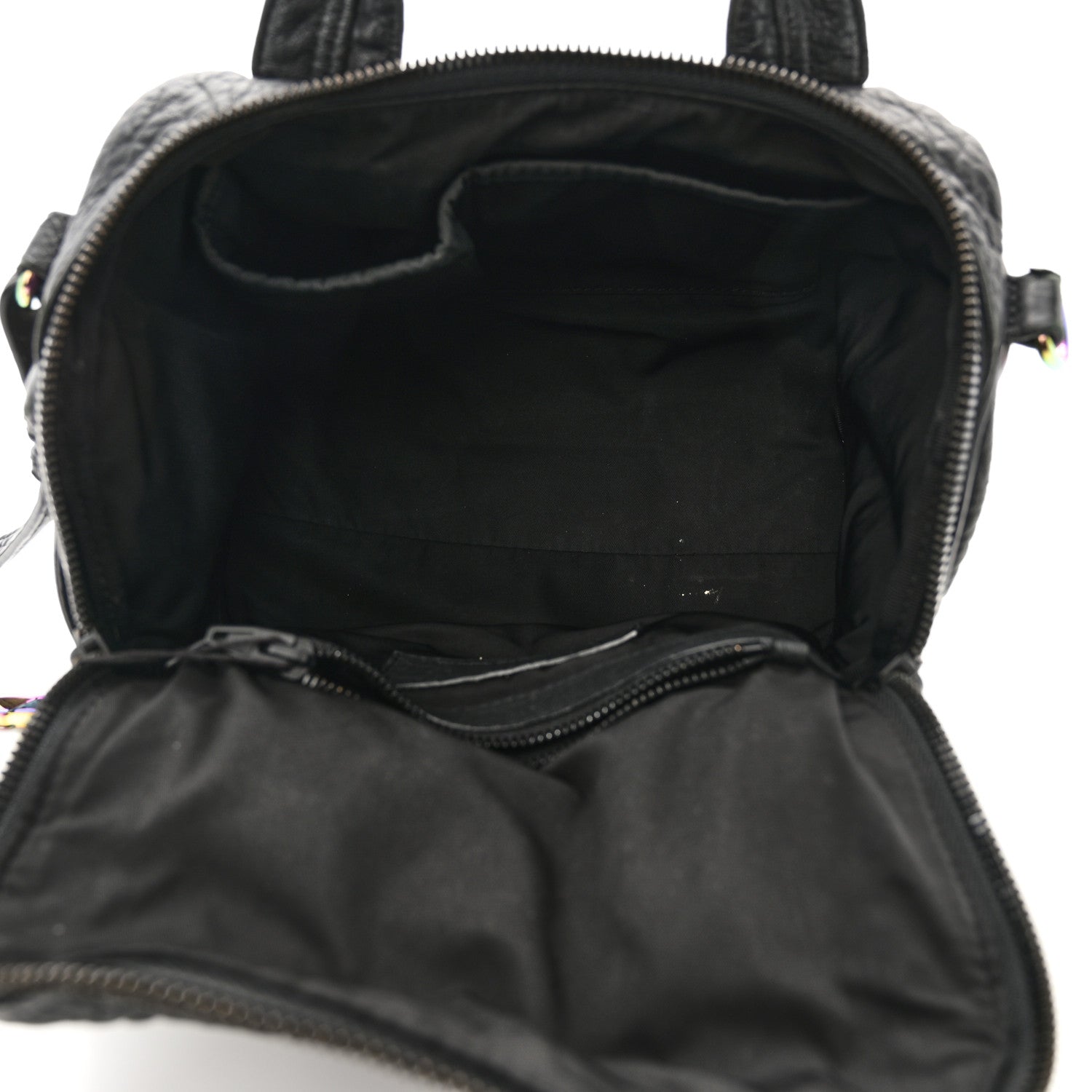 Alexander Wang Pebbled Lambskin Rocco Matte Black Iridescent Hardware 5 of 10