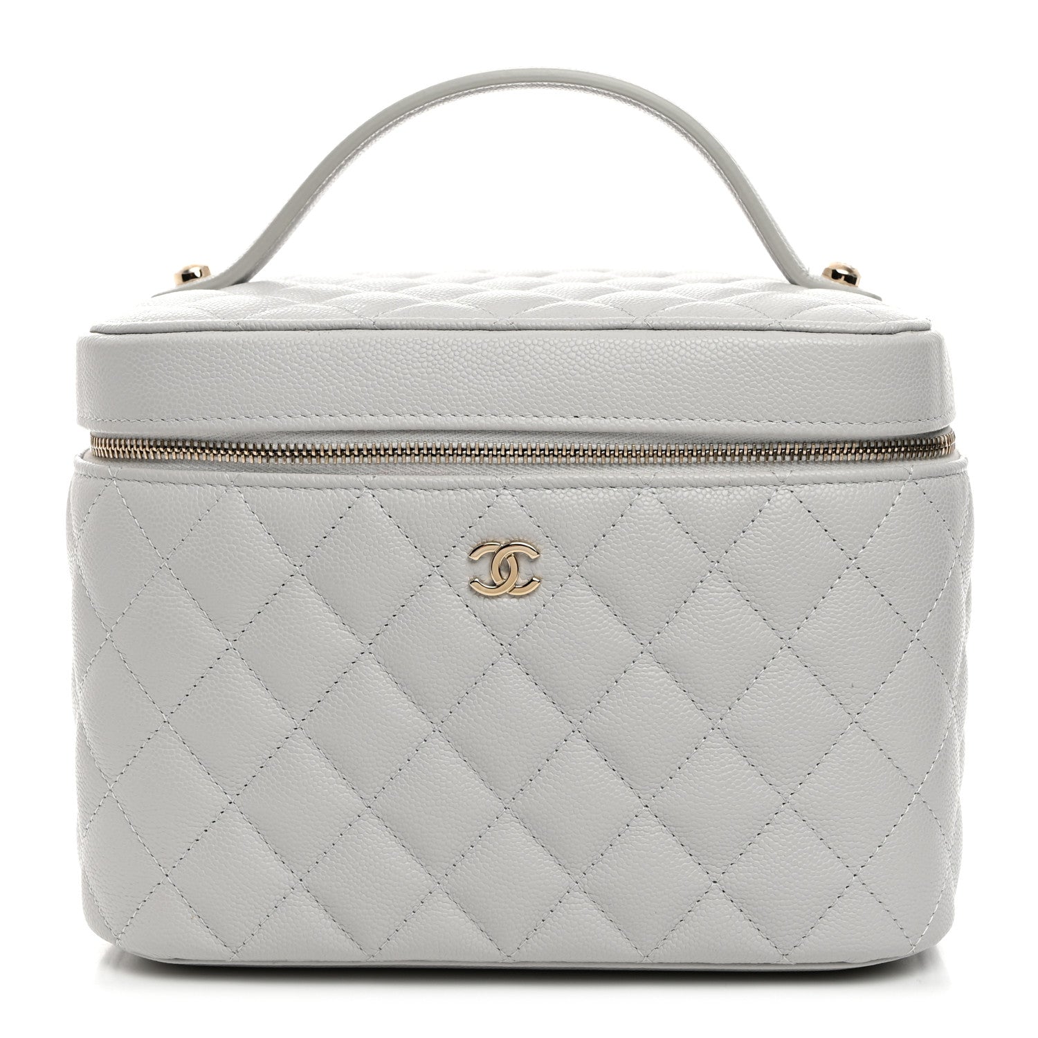 Chanel Caviar Quilted Large Vanity Pouch Light Grey 1 of 9