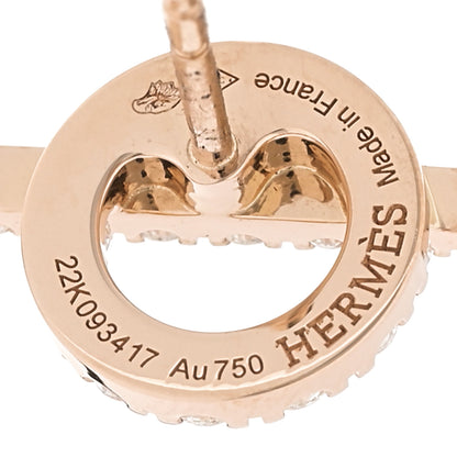 Hermes 18K Rose Gold Diamond Finesse Earrings 4 of 5