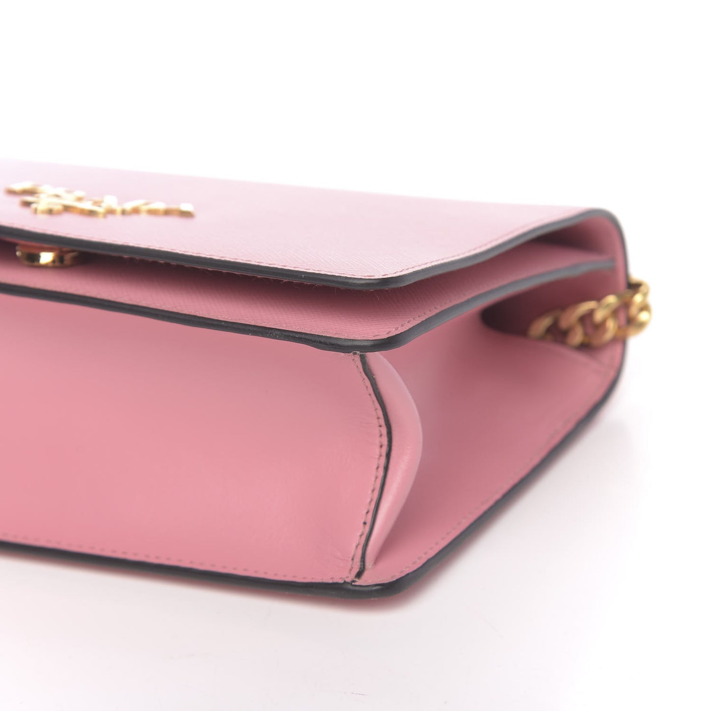 Saffiano Soft Calfskin Chain Crossbody Bag Petalo