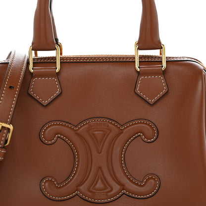 Celine Smooth Calfskin Triomphe Small Boston Bag Tan 9 of 12