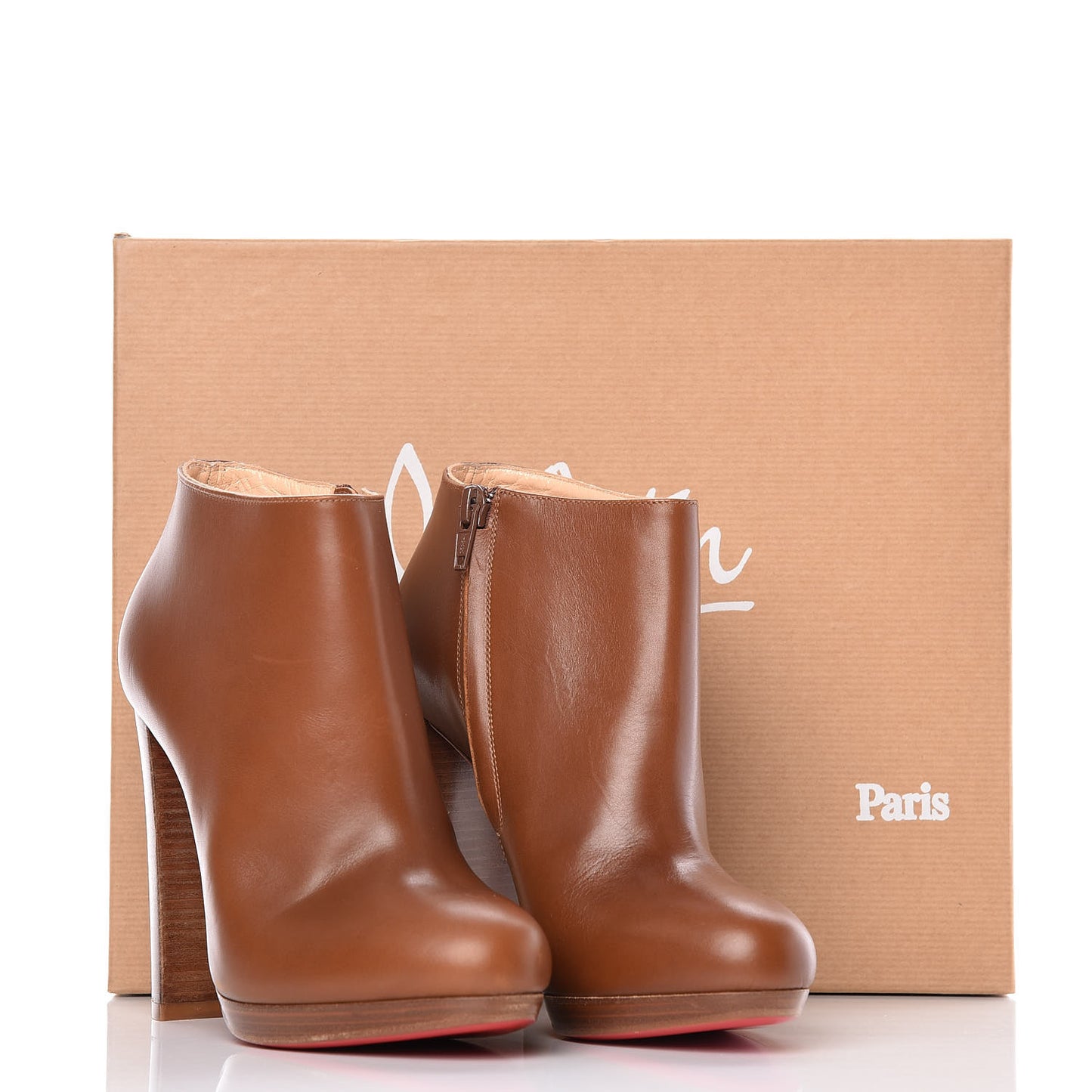 Calfskin Rock and Gold 120 Ankle Booties 37.5 Havana