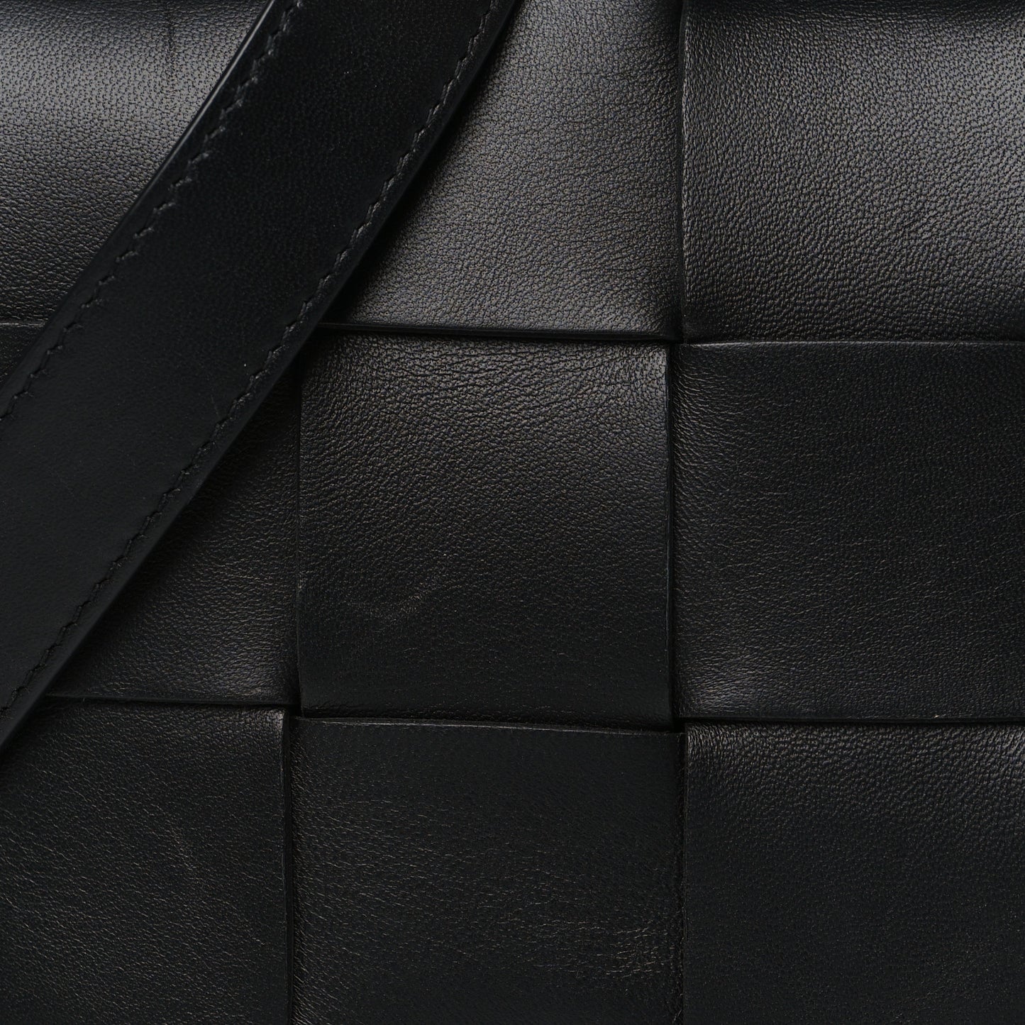 Lambskin Maxi Intrecciato Cassette Crossbody Bag Black