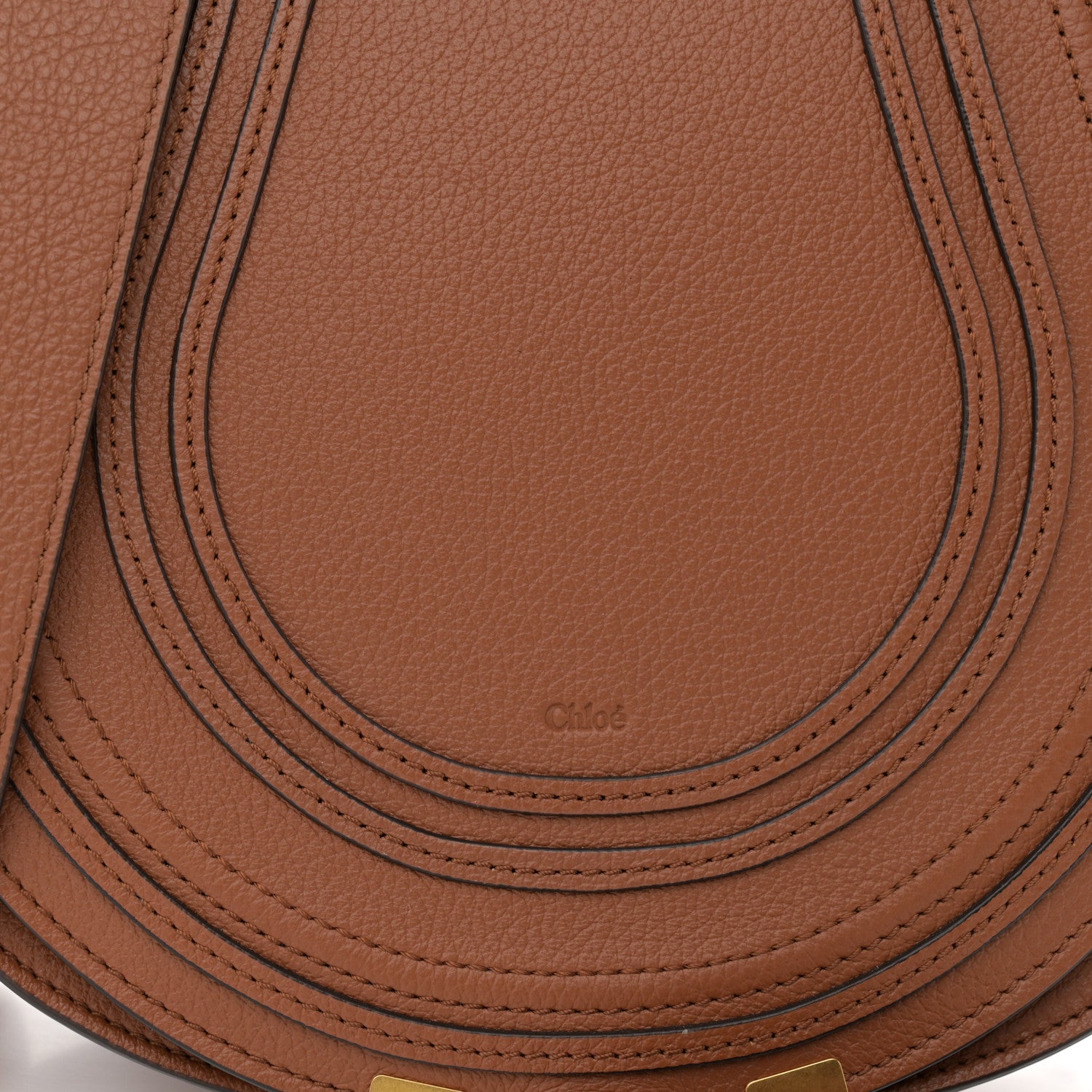 Chloe Calfskin Medium Marcie Round Crossbody Bag Tan 8 of 10