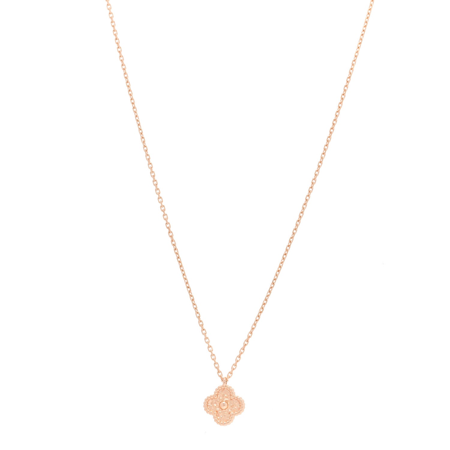 Van Cleef & Arpels 18K Rose Gold Sweet Alhambra Pendant Necklace 1 of 3