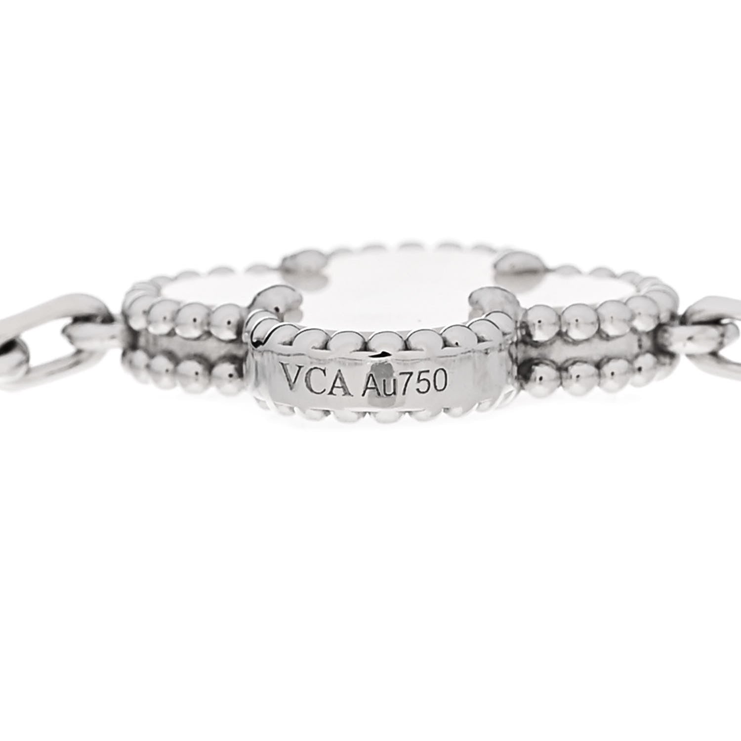 Van Cleef & Arpels 18K White Gold Mother of Pearl 5 Motifs Vintage Alhambra Bracelet 4 of 5