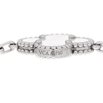 Van Cleef & Arpels 18K White Gold Mother of Pearl 5 Motifs Vintage Alhambra Bracelet 4 of 5