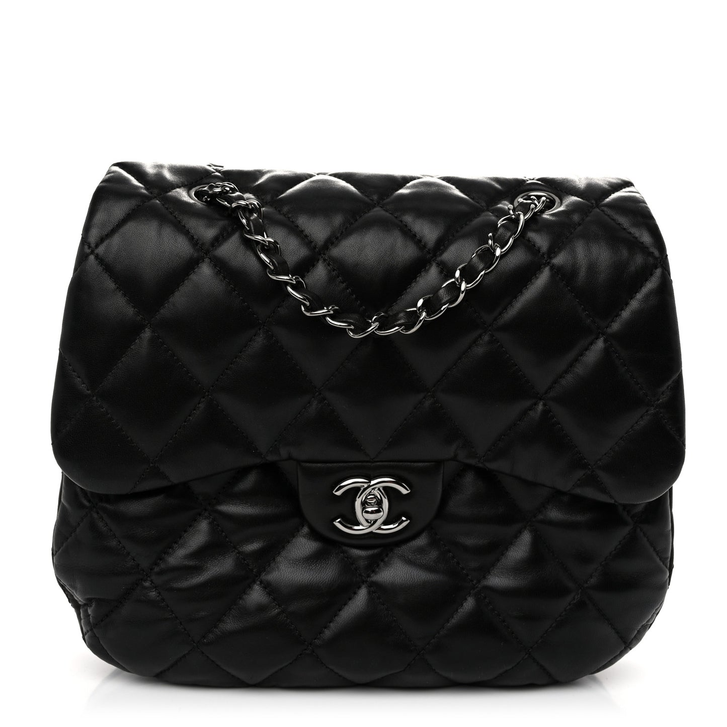 Lambskin Quilted Large Chanel 3 Flap Black