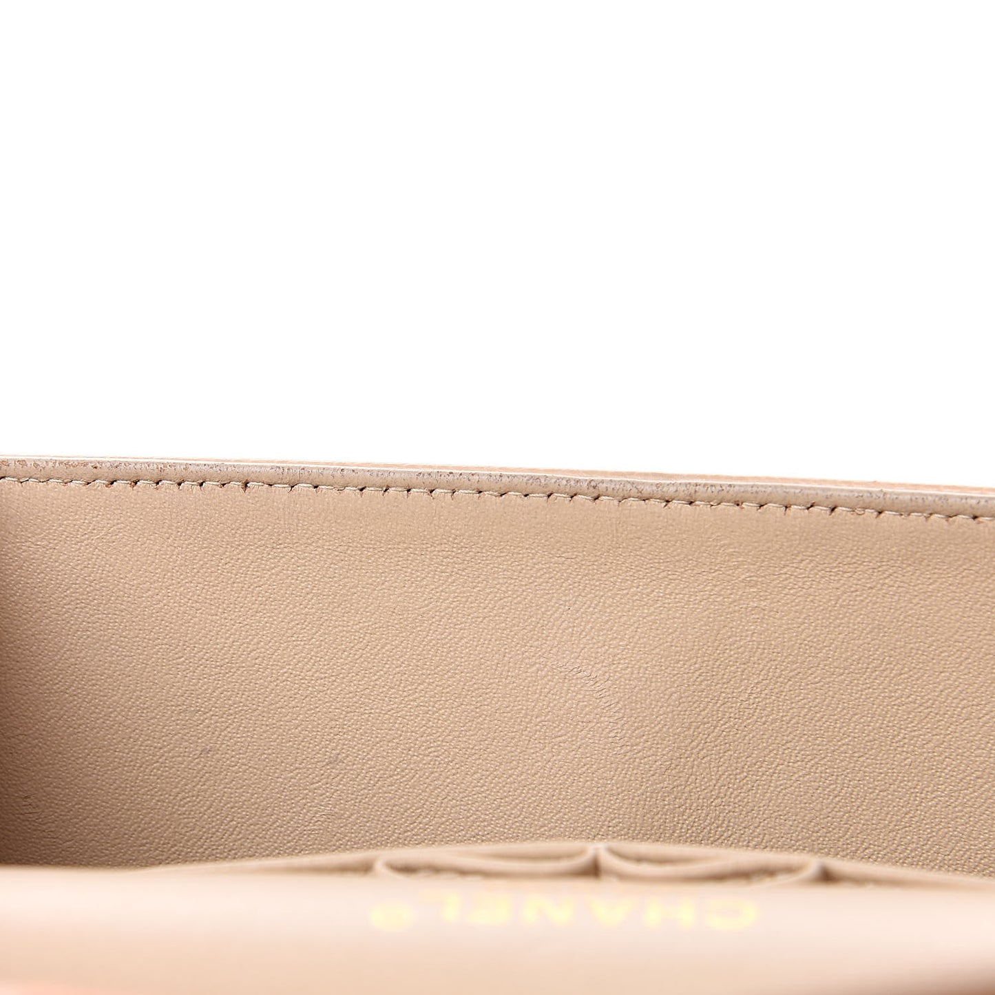 Caviar Quilted Jumbo Double Flap Beige Clair