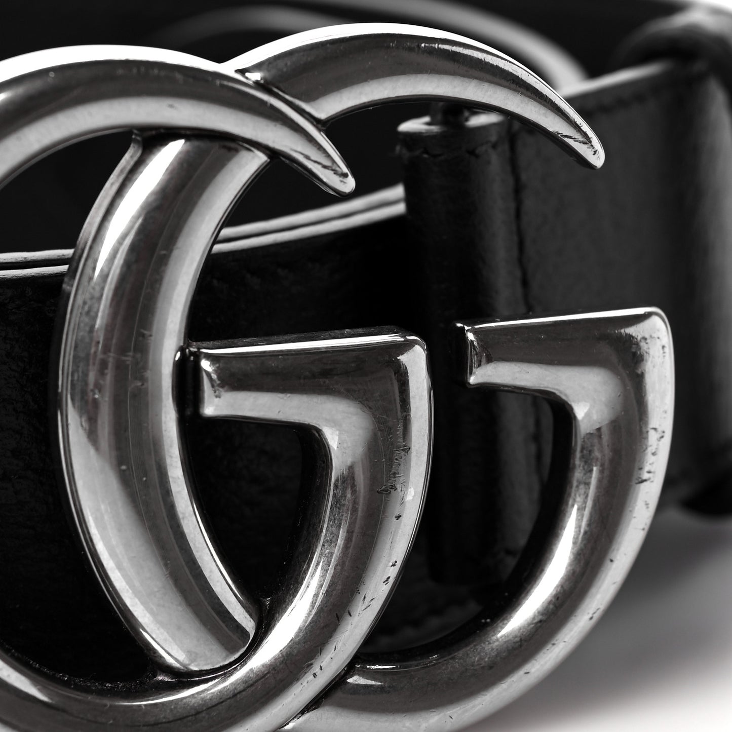 Textured Dollar Calfskin Nickel Double G 40mm Belt 70 28 Black