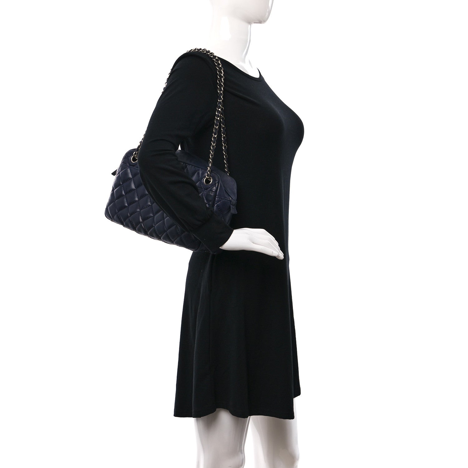 Chanel Lambskin Quilted Medium Camera Case Navy Blue 2 of 12