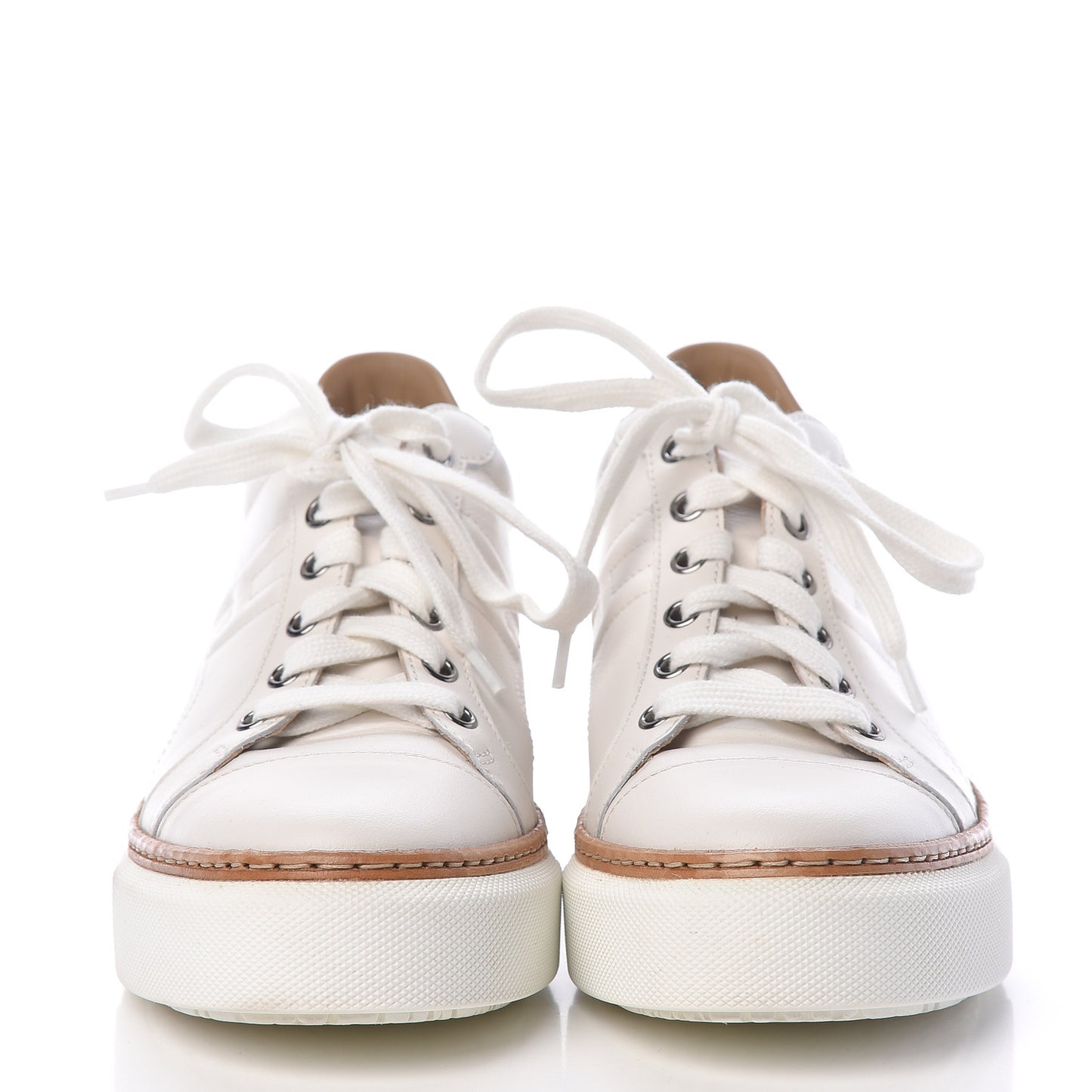 Calfskin Polo Sneakers 37 White