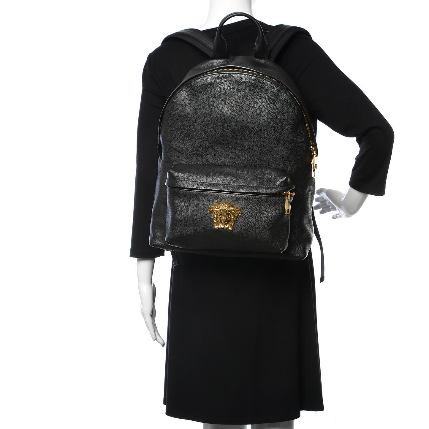 Calfskin Palazzo Medusa Backpack Black