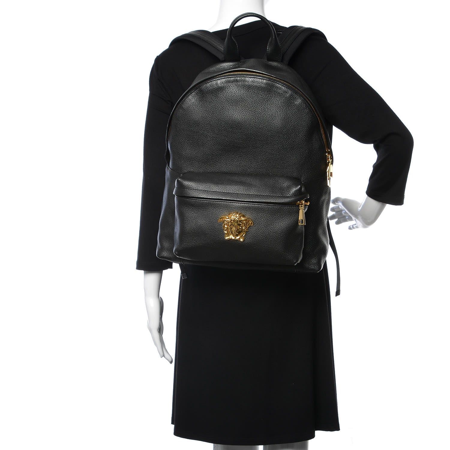 Versace Calfskin Palazzo Medusa Backpack Black 2 of 9