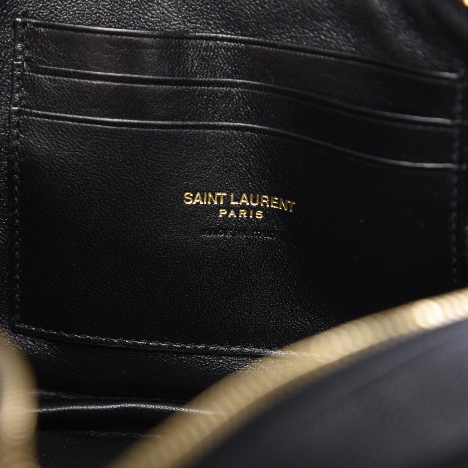 Saint Laurent Grain De Poudre Matelasse Monogram Mini Lou Camera Bag Black 6 of 9