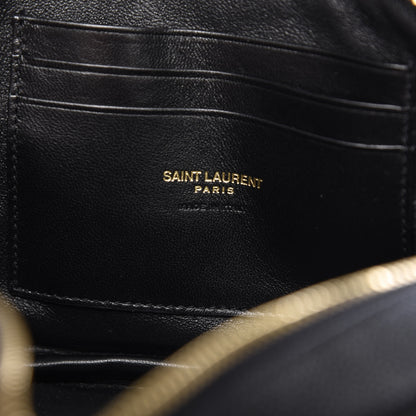 Saint Laurent Grain De Poudre Matelasse Monogram Mini Lou Camera Bag Black 6 of 9
