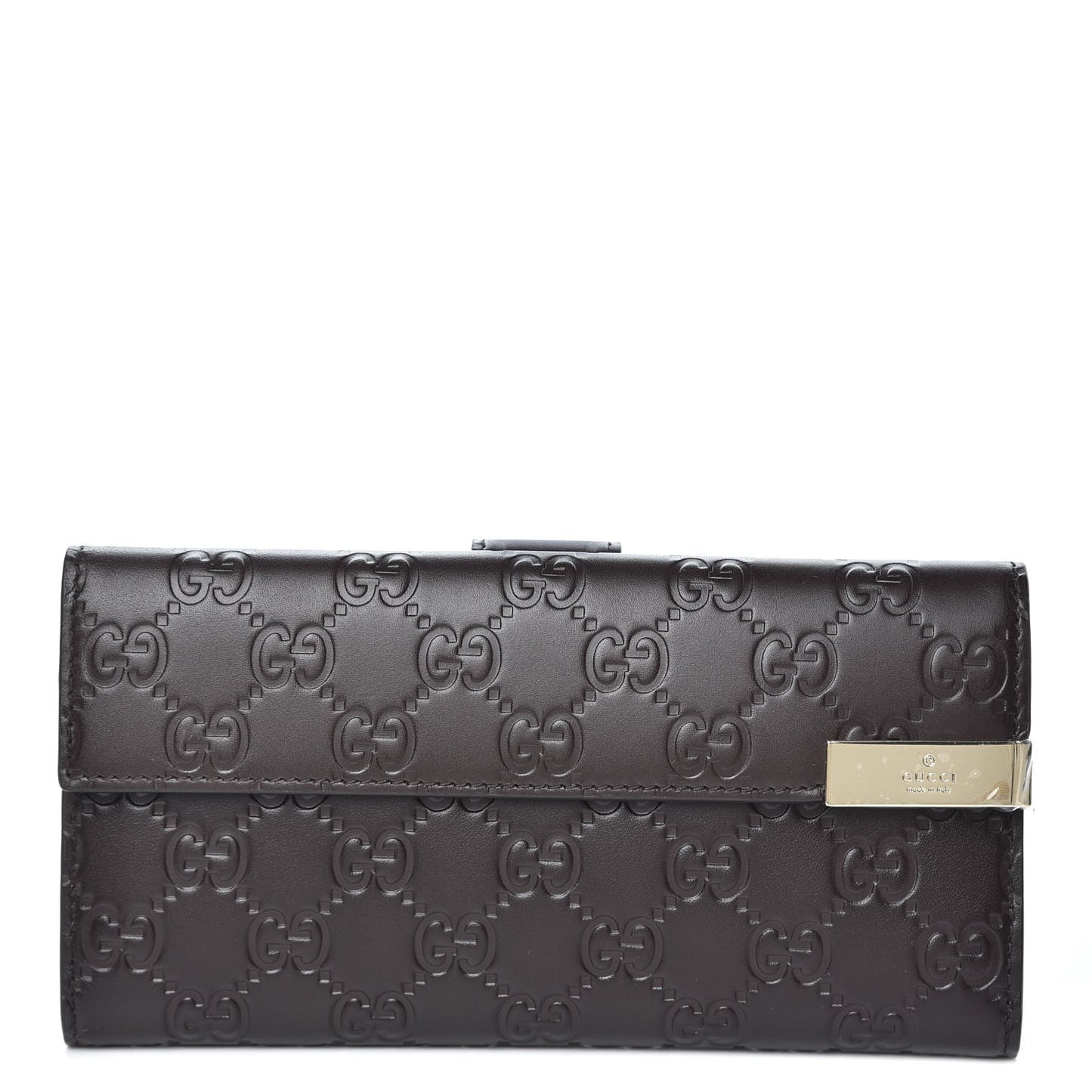 Guccissima Signature Dice Continental Wallet Chocolate