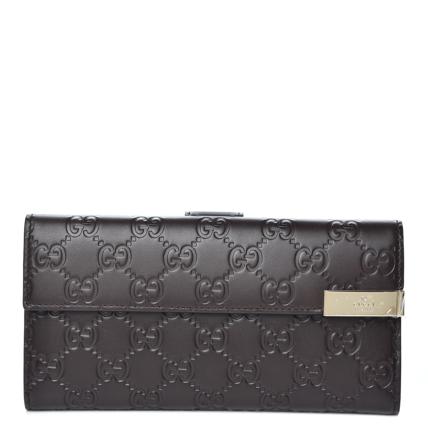 Gucci Guccissima Signature Dice Continental Wallet Chocolate 1 of 7