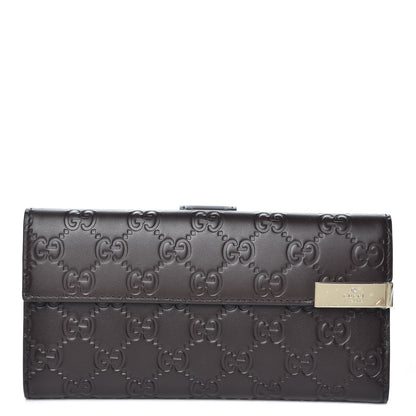 Gucci Guccissima Signature Dice Continental Wallet Chocolate 1 of 7