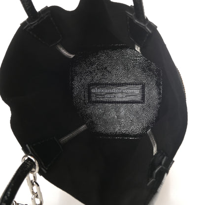 Alexander Wang Suede Crystal Embellished Logo Roxy Tote Black 5 of 8