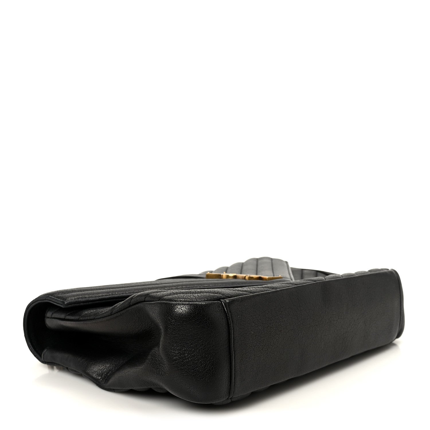 Saint Laurent Sheepskin Matelasse Chevron Monogram Large College Satchel Black 4 of 11