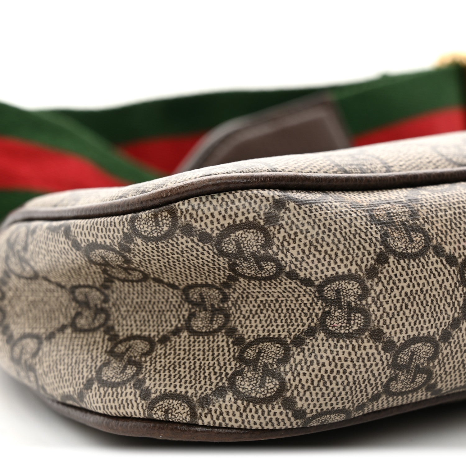 Gucci GG Supreme Monogram Textured Dollar Calfskin Web Small Ophidia GG Handbag Beige Ebony New Acero 9 of 12