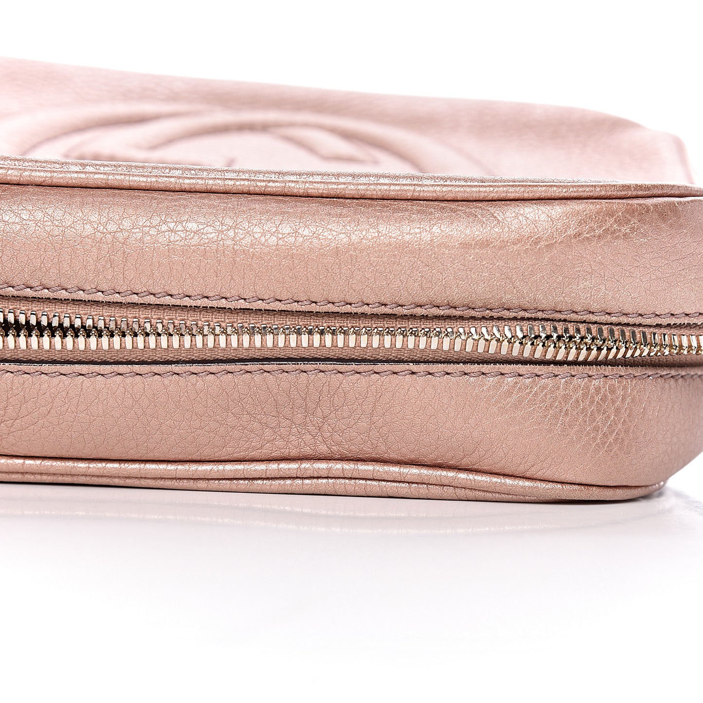 Metallic Pebbled Calfskin Small Soho Disco Bag Pink