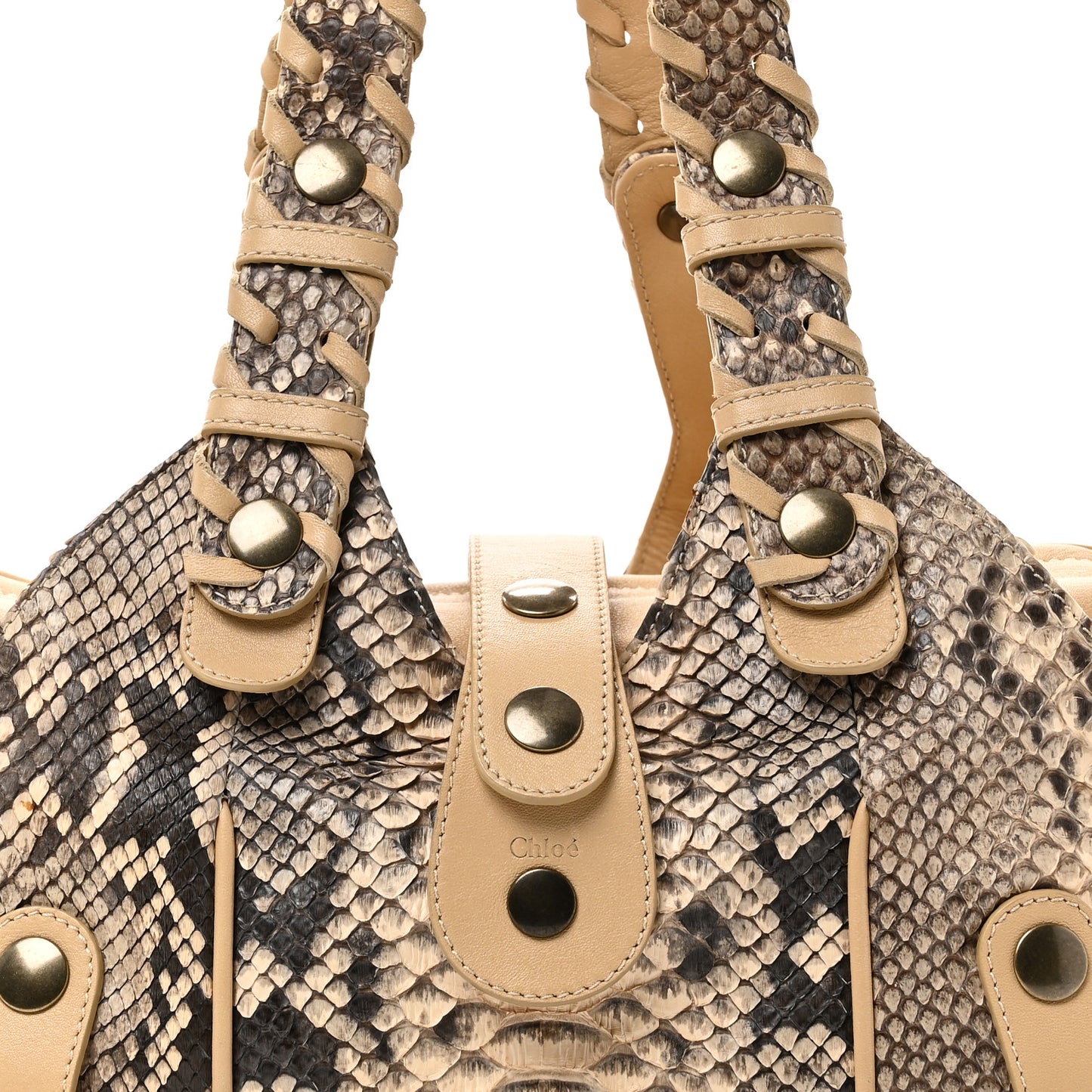 Snakeskin Calfskin Silverado Shoulder Bag Marbre