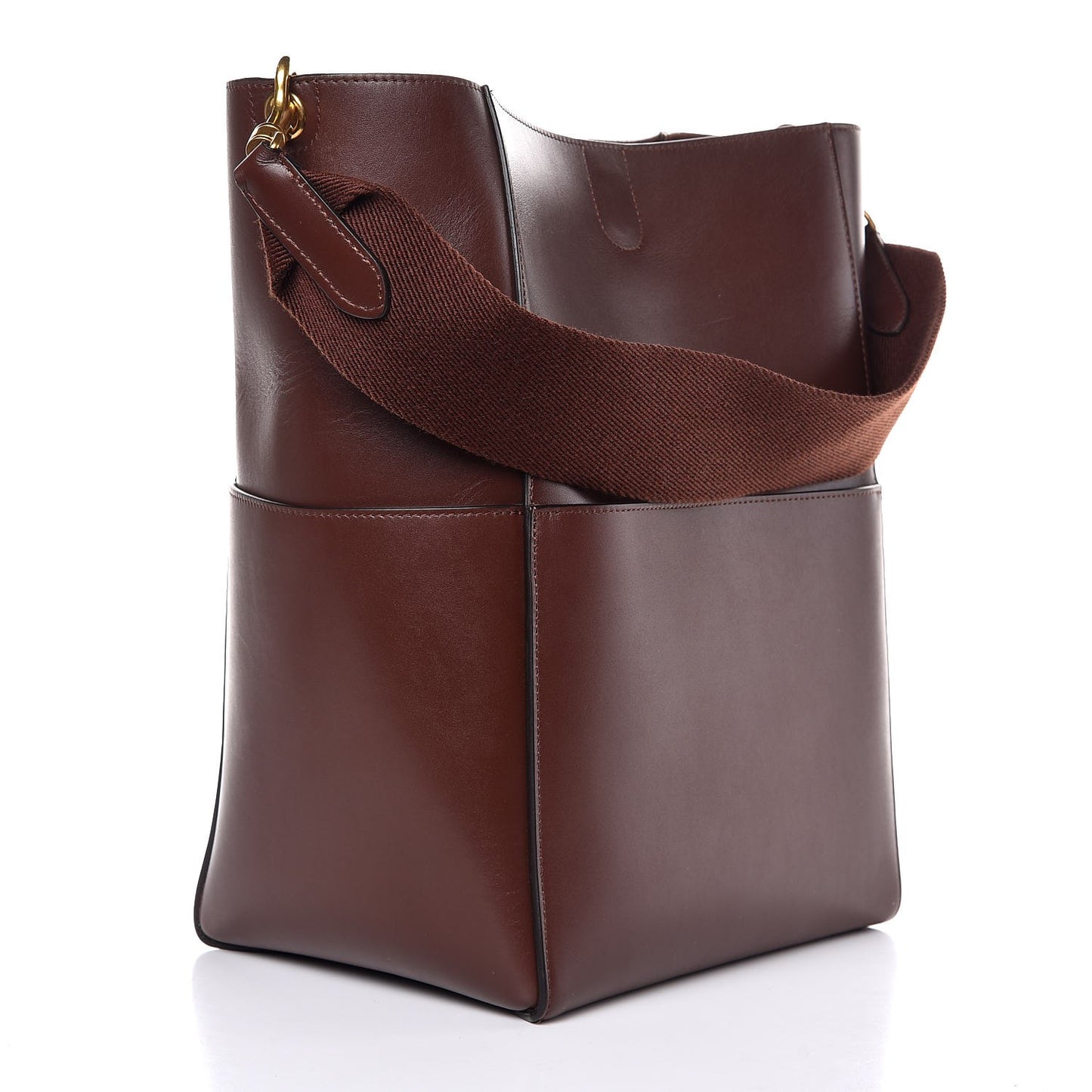 Supersoft Calfskin Sangle Bucket Bag Burgundy