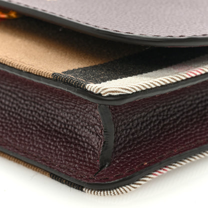 Burberry Grained Calfskin House Check Tartan Mix Hampshire Wallet On Chain Burgundy 8 of 8