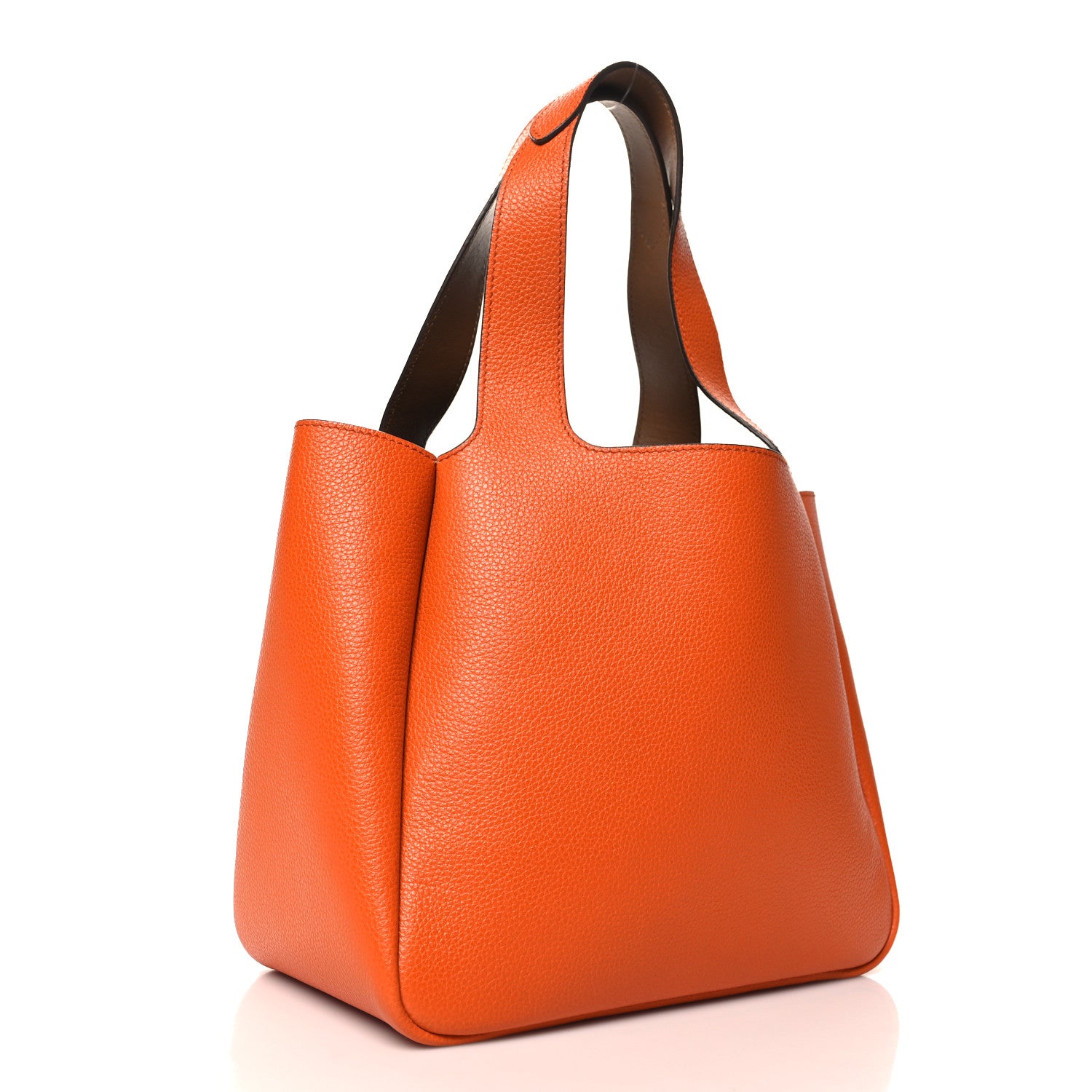 Prada Vitello Daino Soft Medium Dynamique Tote Papaya Caramello 3 of 9