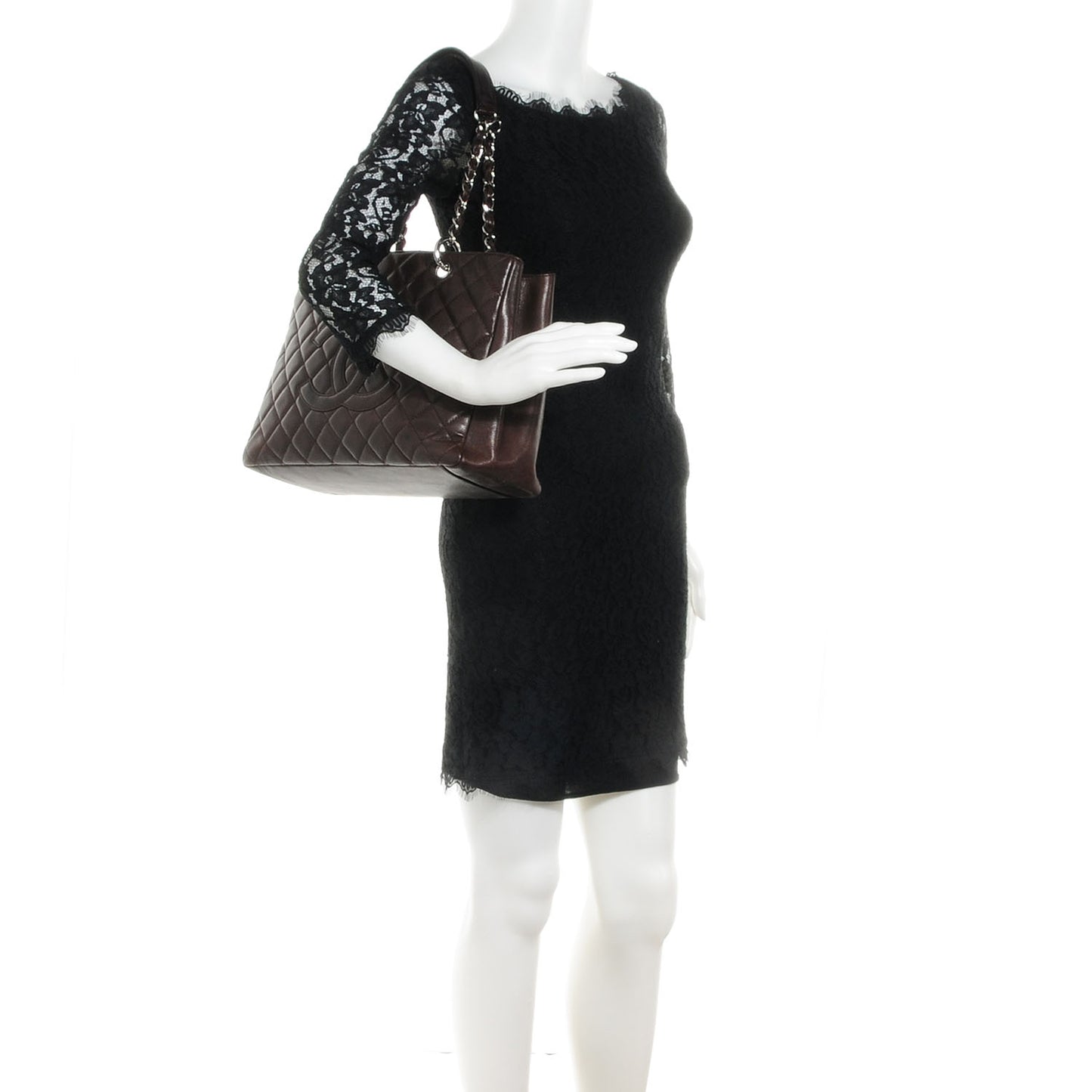 Caviar Grand Shopping Tote GST Dark Brown